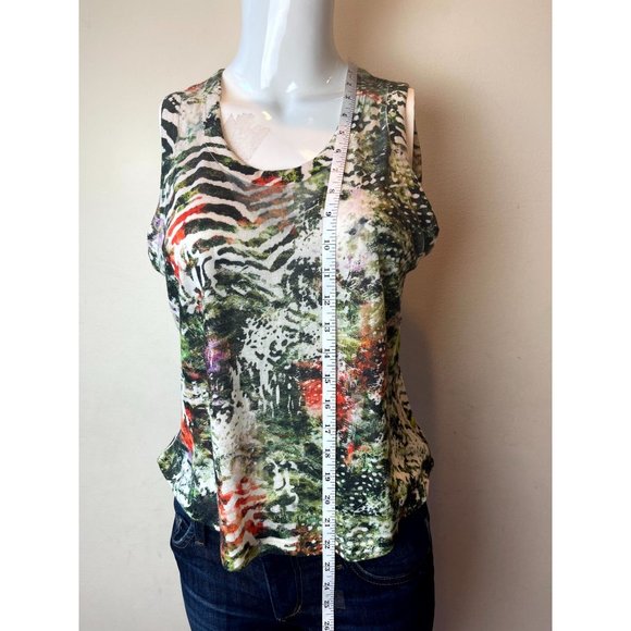 Zara Collection Women Tropical Blouse Top Sleeveless Back Hole Multicolor Size M - Picture 3 of 5